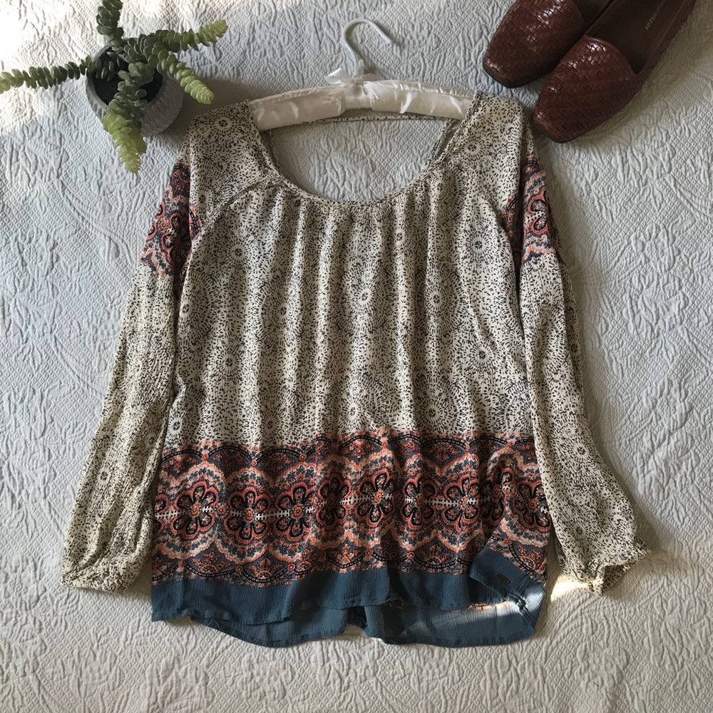 O’Neill Boho Long Sleeve Summer Blouse Size Small